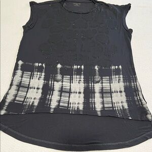 All Saints Black and Gray Short Sleeve Tee